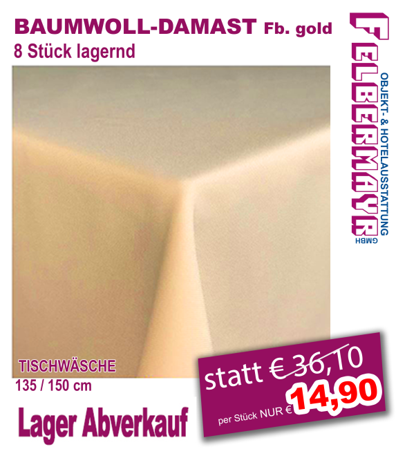 Baumwoll-Damast Fb. gold